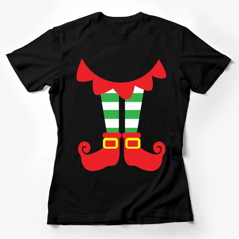 Jambes de lutin avec chaussettes rayées Femme T-Shirt