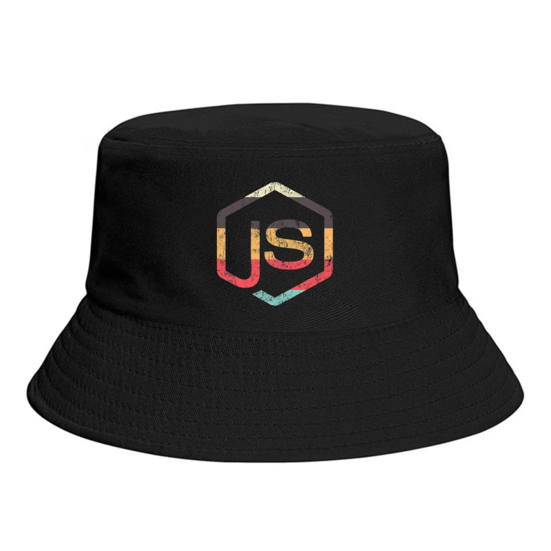 Vintage JavaScript Hexagonal Logo Design Bucket Hat