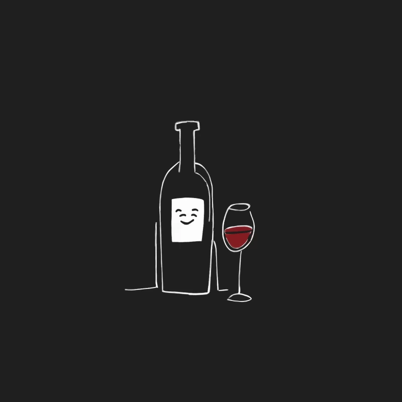 wine bottle wine glass red wine minimalist drawing sketch beverage alcohol Male Tank Top