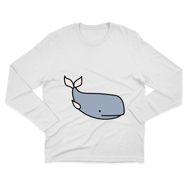 Dessin de baleine minimaliste Homme Manches Longues T-Shirt