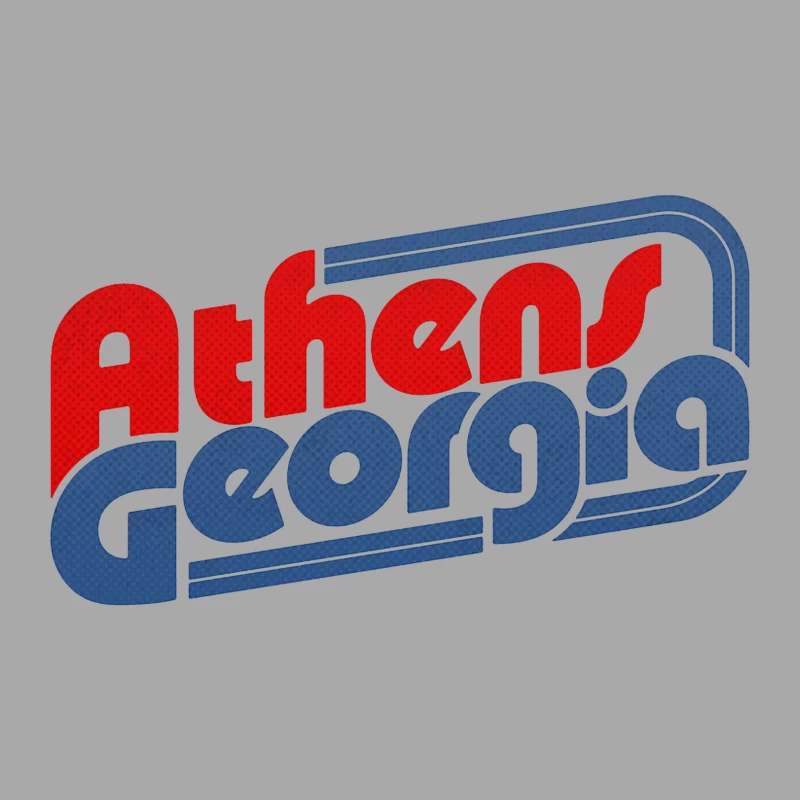 Retro Typography Design for Athens, Georgia Male Pullover Hoodie