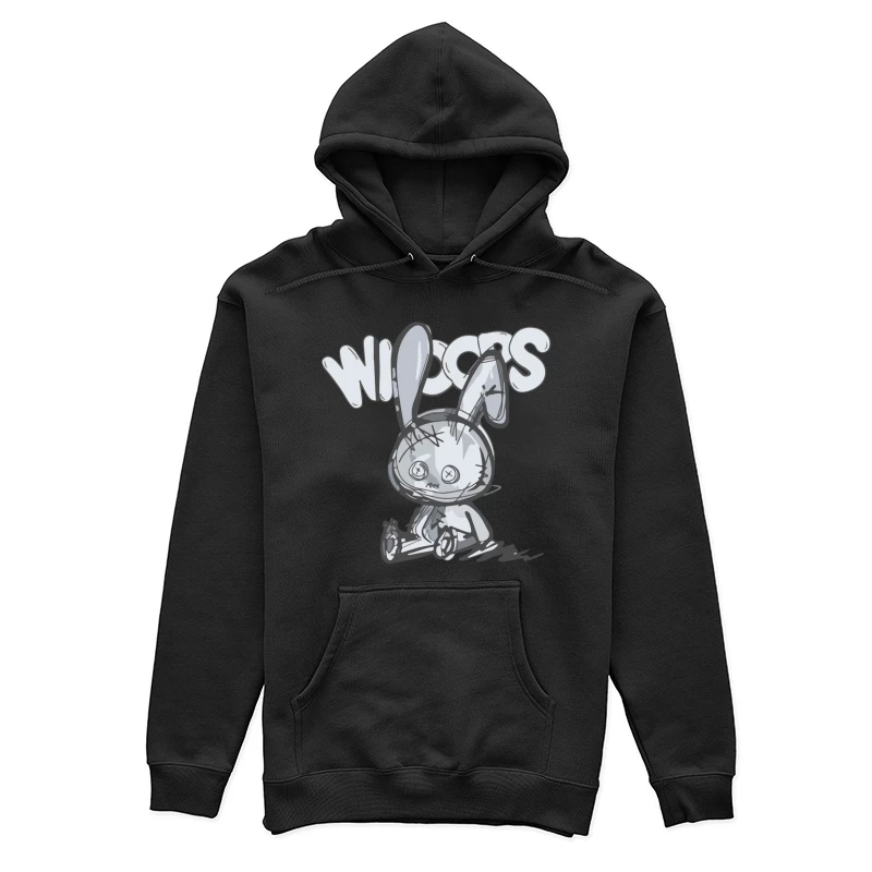 Gruselige Hasenpuppe Illustration Damen Pullover Hoodie