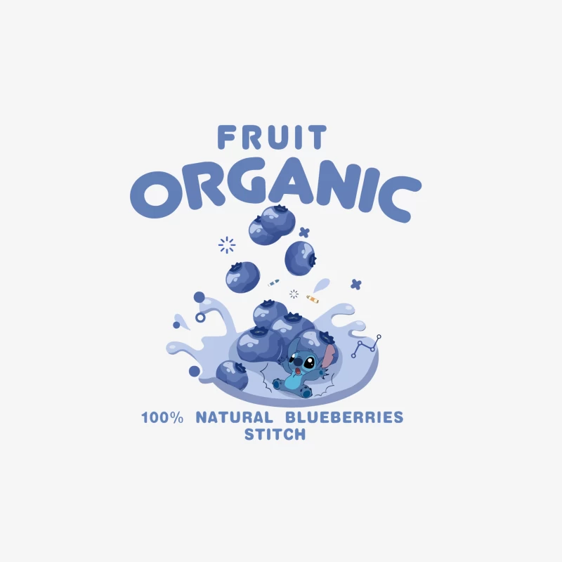 Organische Blaubeeren mit Stitch Herren Langarm T-Shirt
