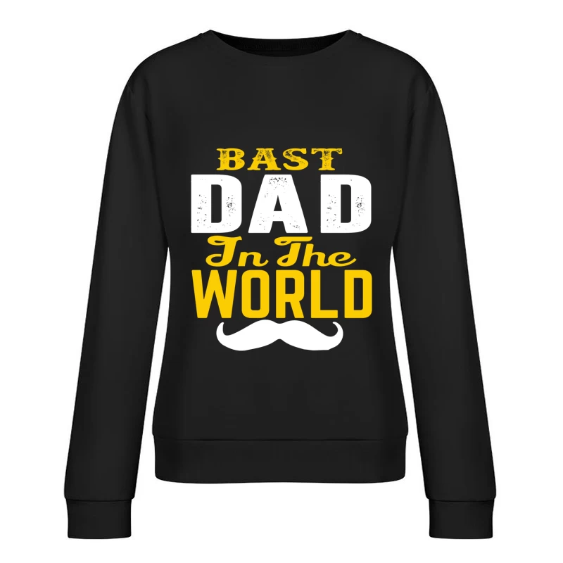T-shirt Meilleur Papa du Monde avec Moustache Femme Sweat-shirt à enfiler