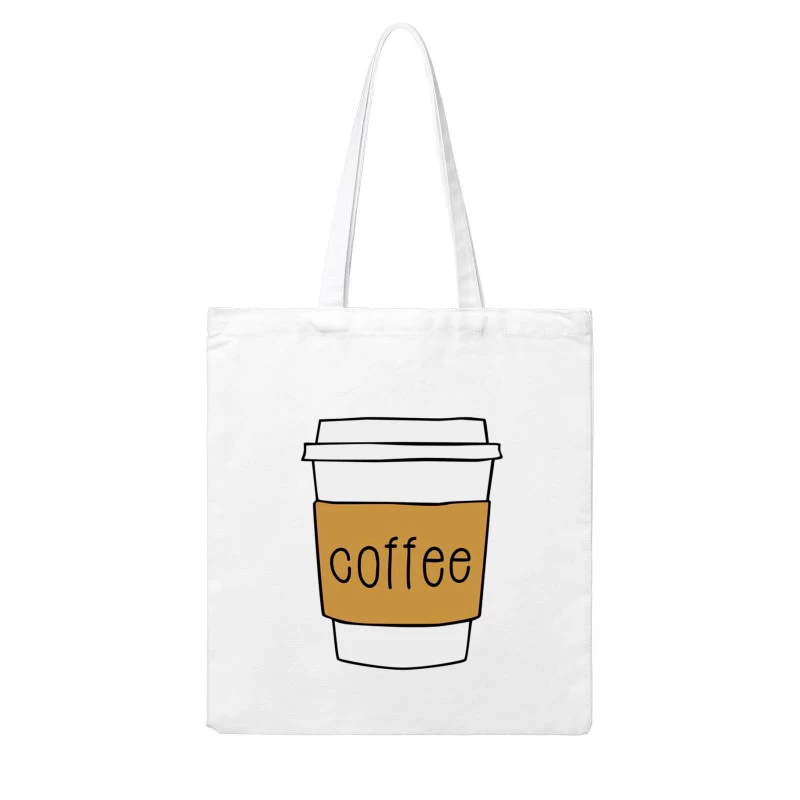 Coffee Cup Illustration Cotton Tote Bag