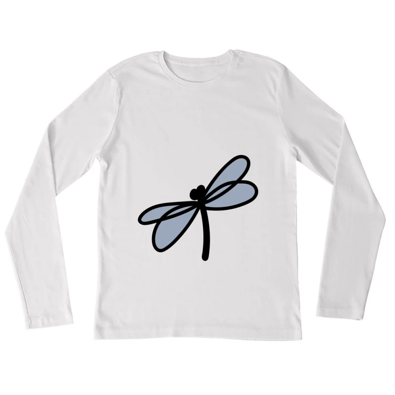 Libellule stylisée en vol Femme Manches Longues T-Shirt