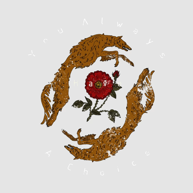 Art Symétrique avec Renards et Fleur Homme Sweat à capuche