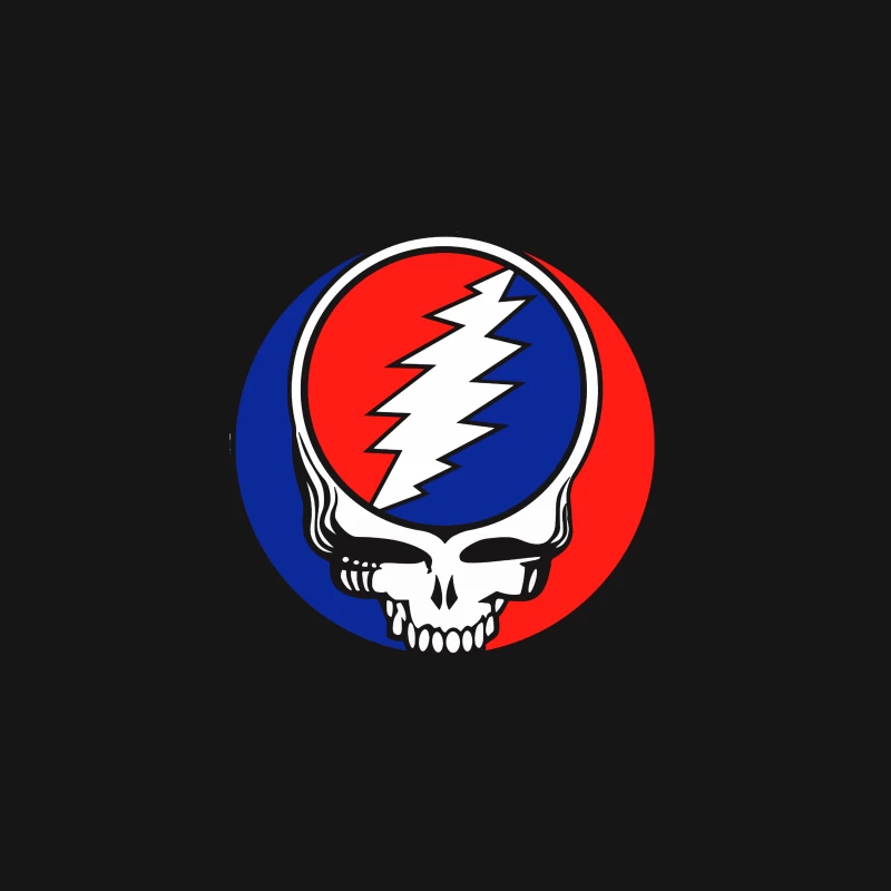 Grateful Dead Classic Skull and Lightning Bolt Logo Design Desk Mat