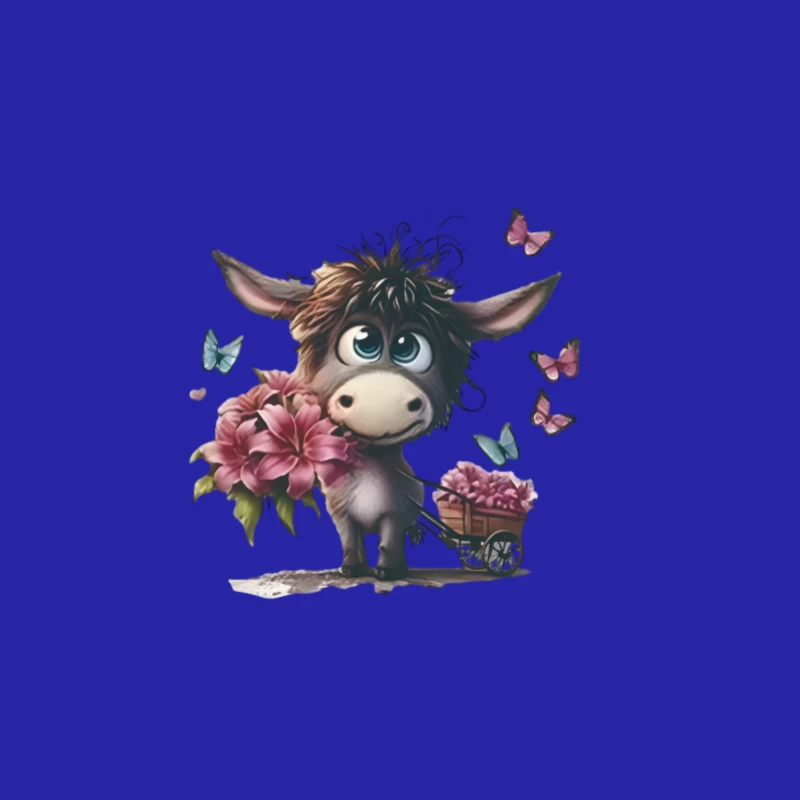 Süßer Esel mit Blumen und Schmetterlingen Herren Tanktops