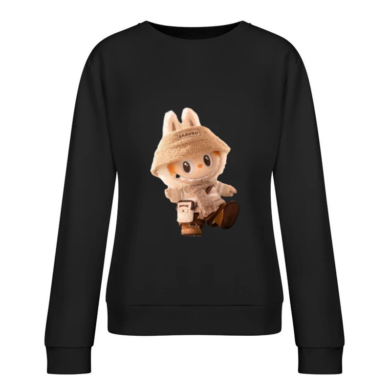 Niedliches Stofftier im Winter-Outfit Damen Pullover Sweatshirt