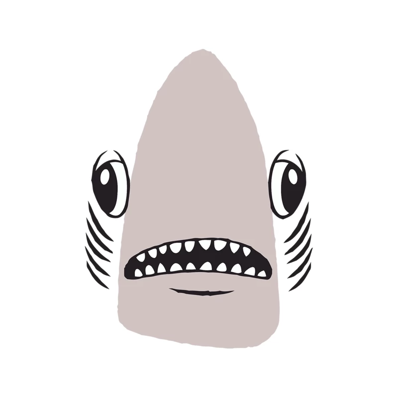 Minimalist Cartoon Shark Face Design Tapestry