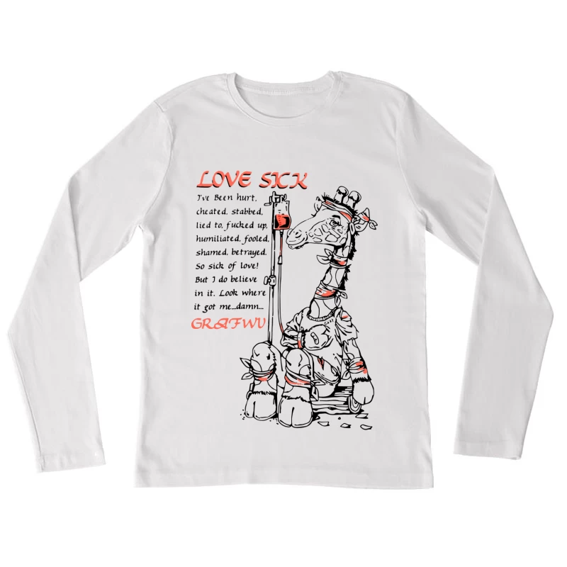 Kunst von einem traurigen Streichholzmann Damen Langarm T-Shirt
