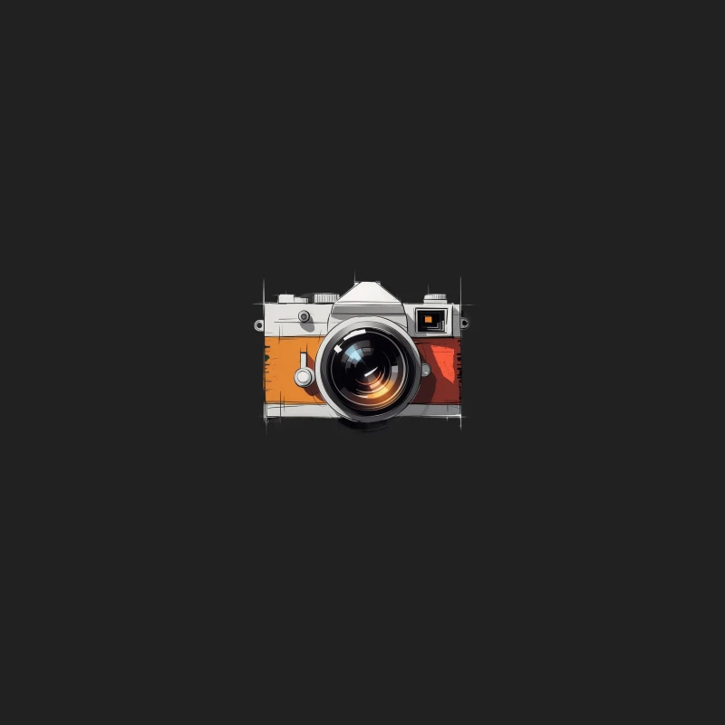 Vintage Retro Camera Illustration Bucket Hat