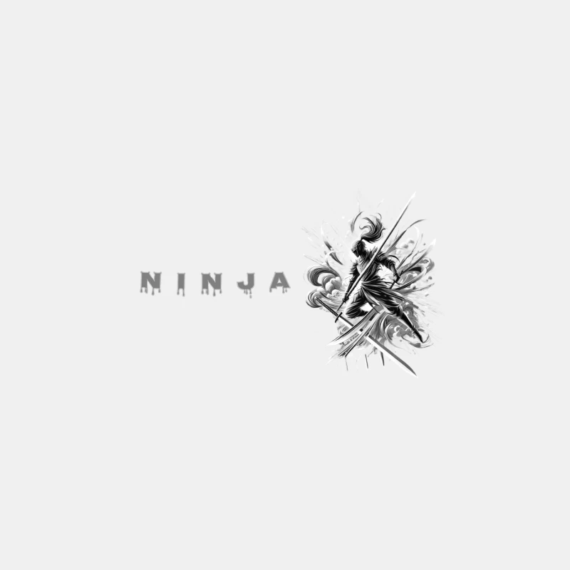 Ninja Artwork in Black and White Male Tank Top