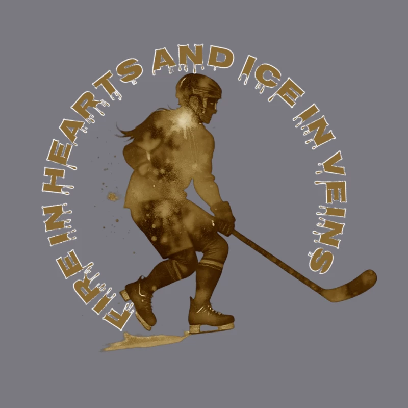 Fire in Hearts and Ice in Veins - Vintage Hockey Player Silhouette Pin