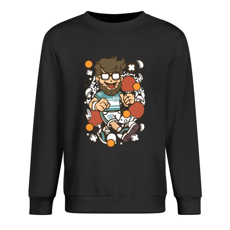Joueur de ping-pong stylisé avec énergie dynamique Homme Sweat-shirt à enfiler