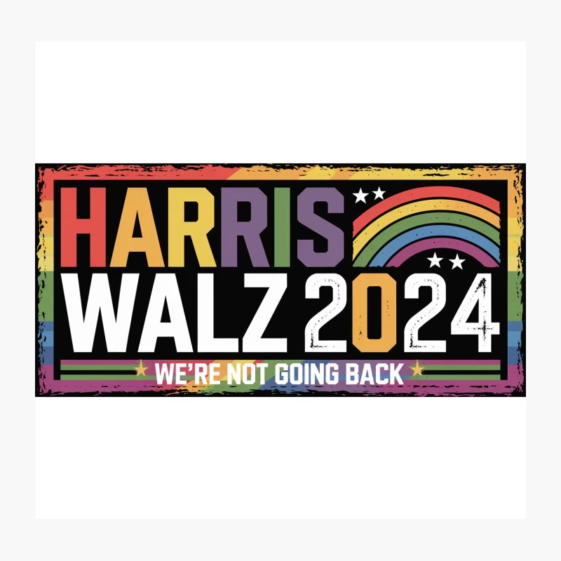 Harris-Walz 2024 LGBTQ Rights Campaign Slogan Throw Pillow