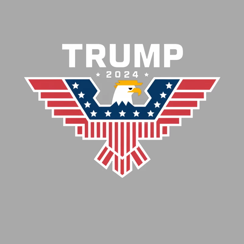 American Eagle Patriotic Political Campaign Logo 2024 Male Pullover Hoodie
