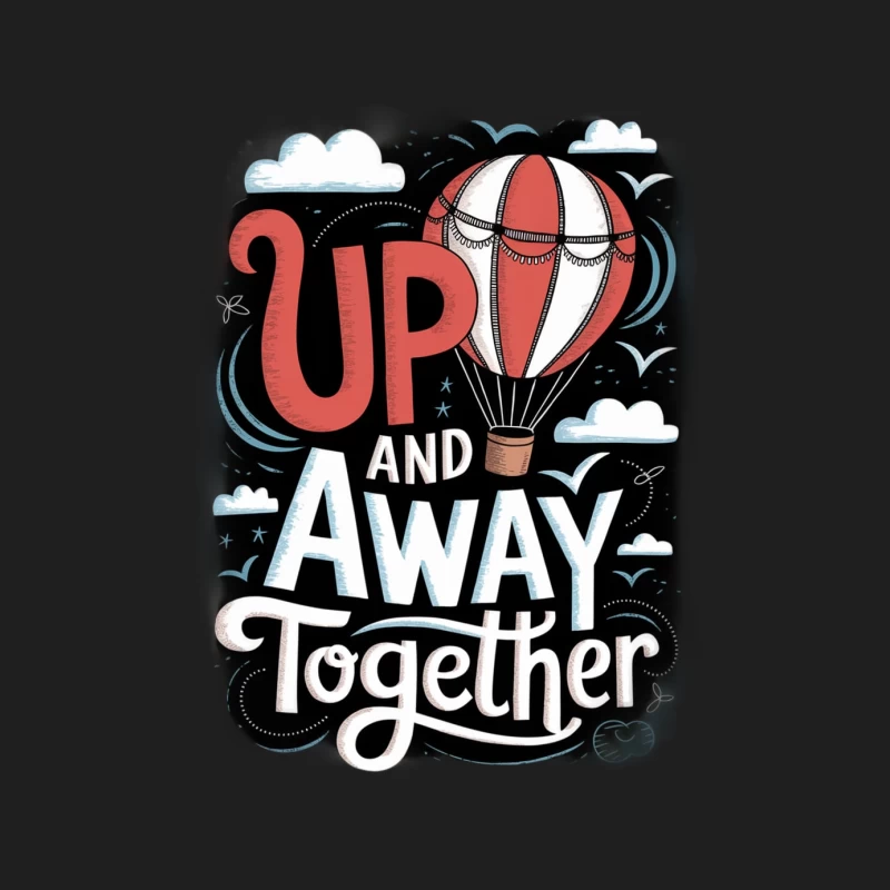 Inspirational Hot Air Balloon Typography Illustration with Night Sky Male Tank Top