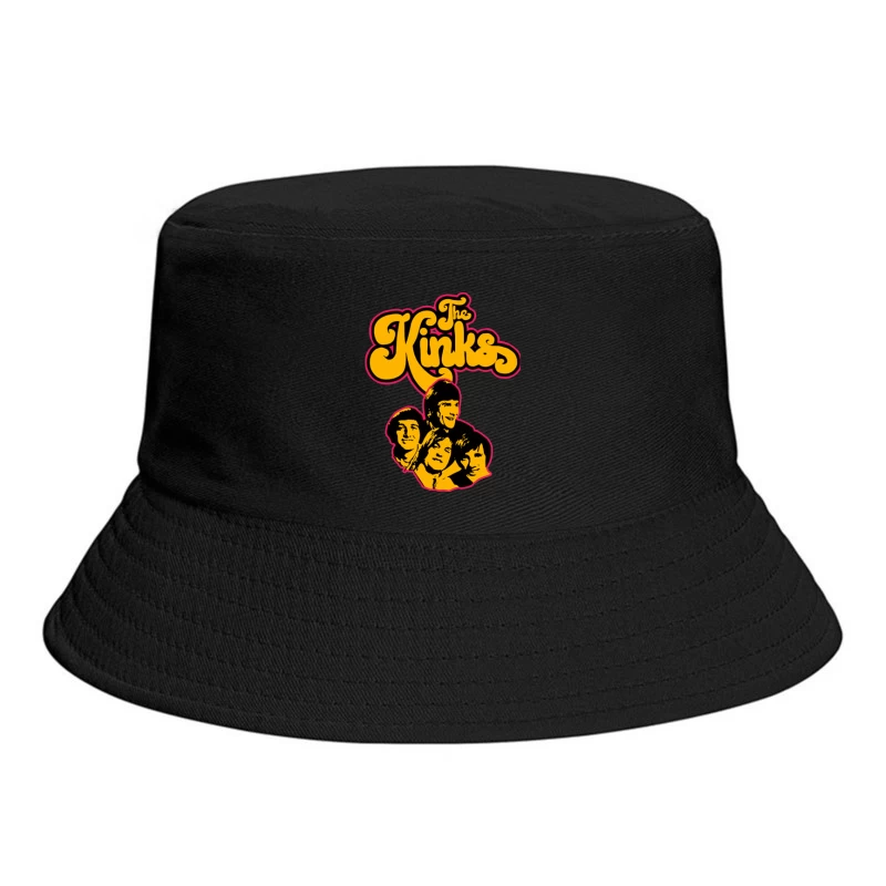 The Kinks Vintage Band Logo with Silhouettes Bucket Hat