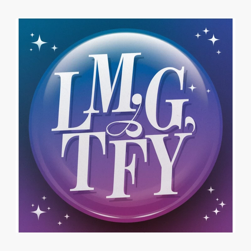 LMGTFY: Internet Meme Circular Typography on Starry Gradient Throw Pillow