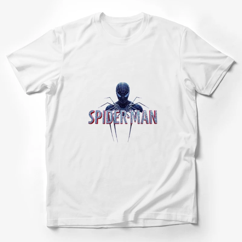 Spider-Man Black Suit Logo with Classic Text Design Male T-Shirt