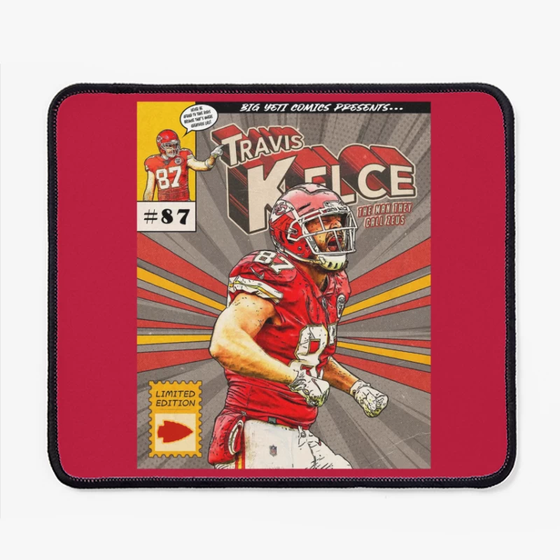 Football - Kansas City Chiefs - Comic Book Mockup - TRAVIS KELCE Mouse Pad