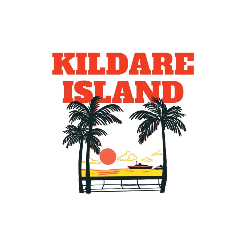 Tropical Kildare Island Sunset Beach Vacation Graphic Tapestry