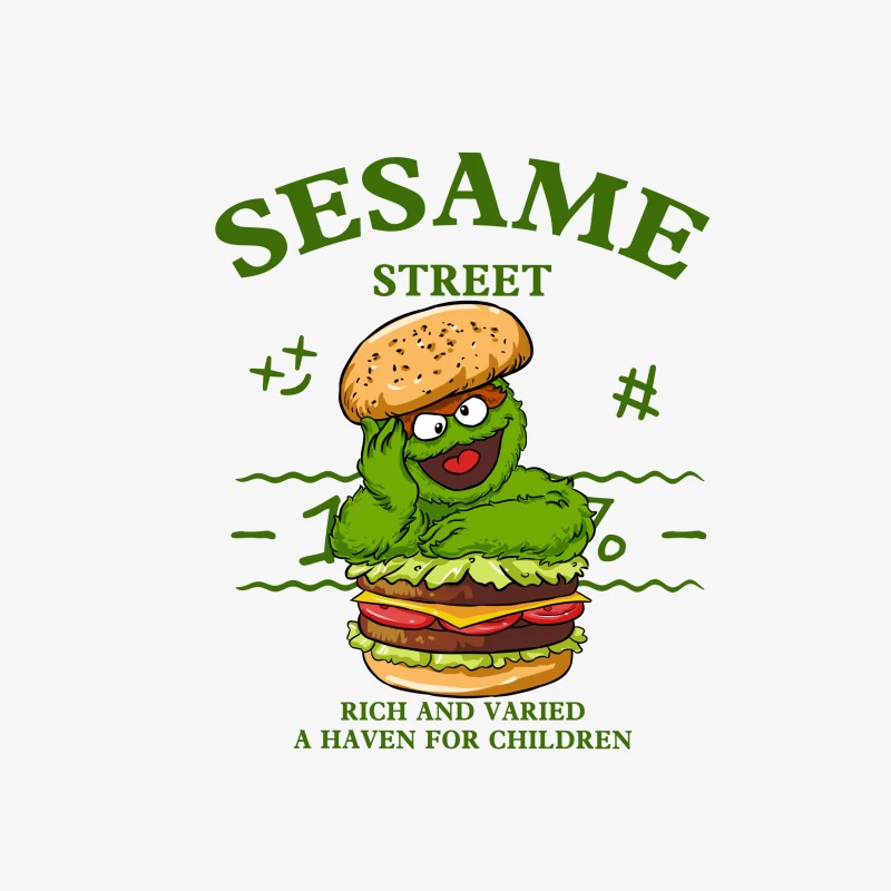 Sesamstraße-Burger-Figur Damen Pullover Sweatshirt