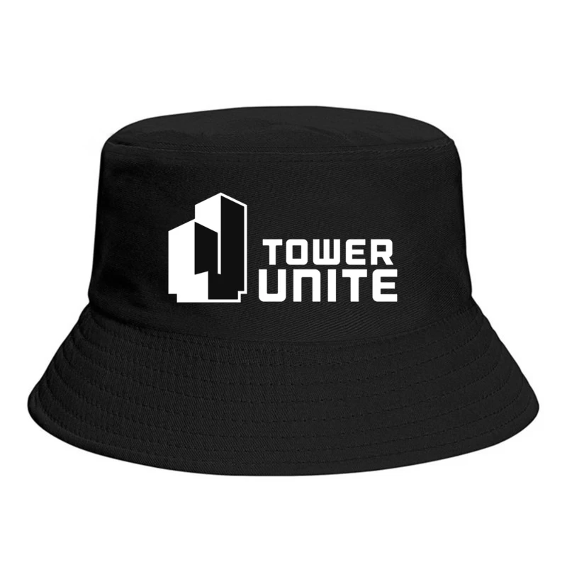 Minimalist Tower Unite Logo Design in Black and White Bucket Hat