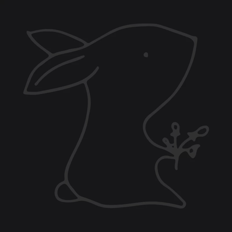Ligne de dessin d'un lapin avec une plante Femme Sweat à capuche