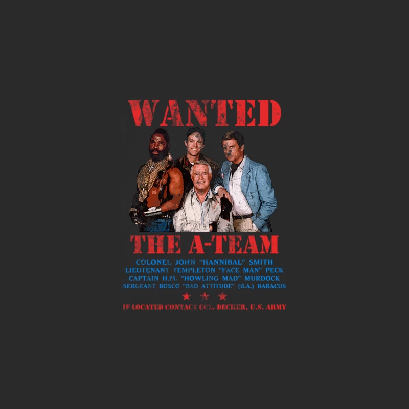 Vintage Wanted Poster of The A-Team TV Show Characters Baseball Cap