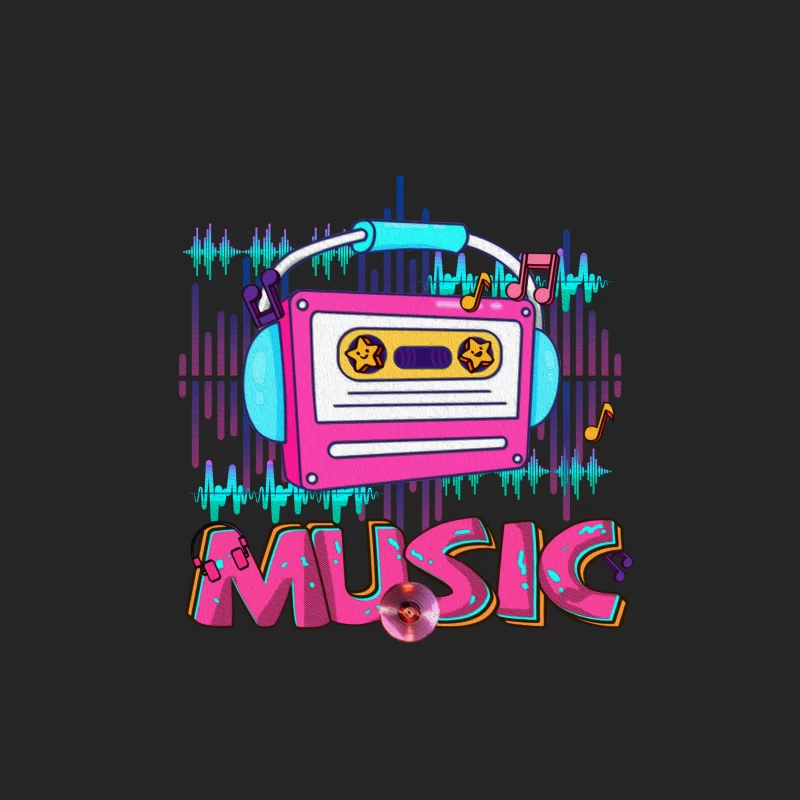Retro Musikkassette mit Kopfhörern Damen Pullover Sweatshirt