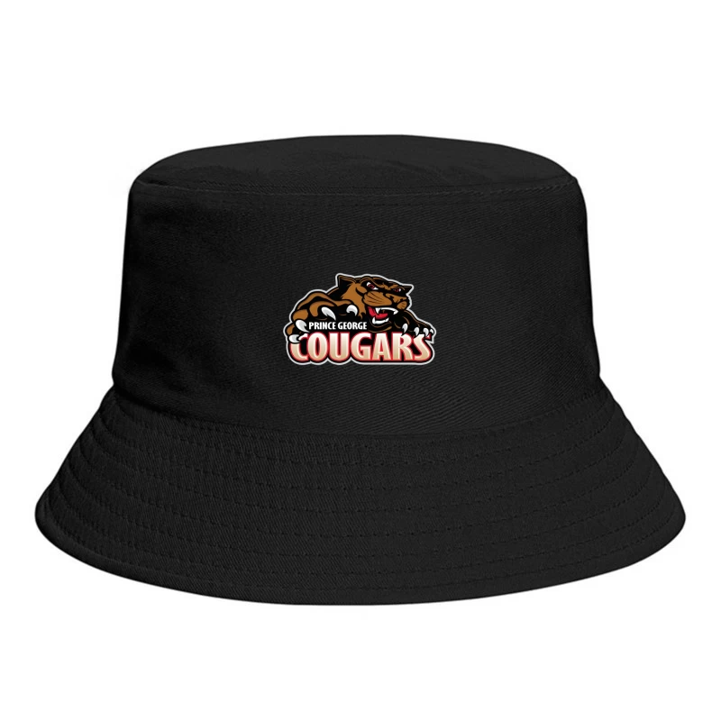 Prince George Cougars Sports Team Logo with Fierce Cougar Mascot Prince George Cougars Bucket Hat