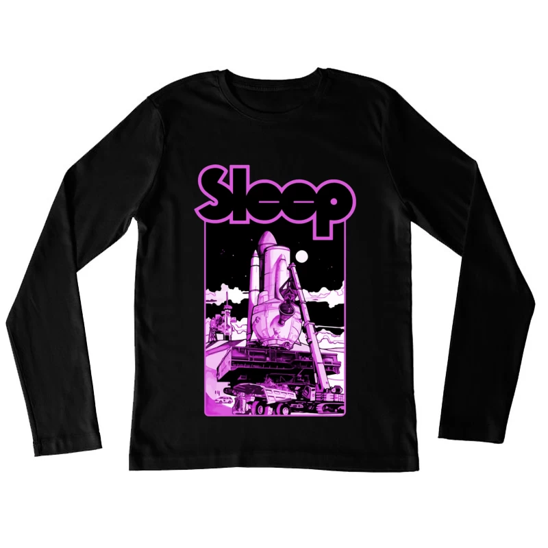 Sleep Band's Purple Rocket Industrial Space Art Female Long Sleeve T-Shirt