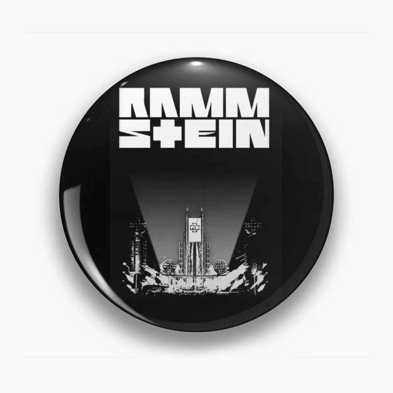 Rammstein Industrial Metal Concert Stage Design in Black and White Pin