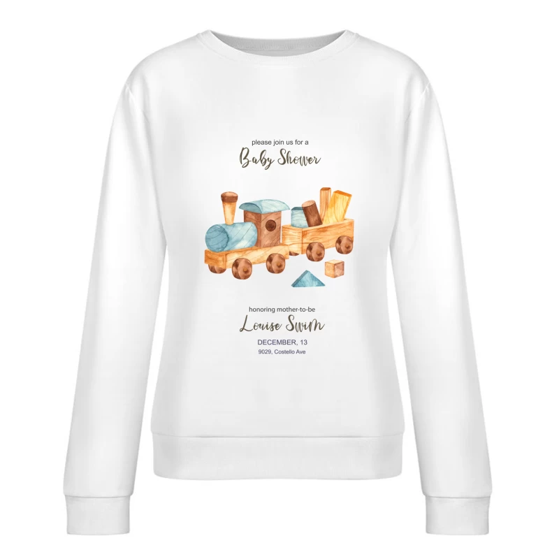Holzspielzeug Baby Shower Einladung Damen Pullover Sweatshirt