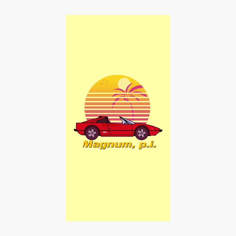 Retro Magnum P.I. Sunset with 80s Sports Car iPhone Case