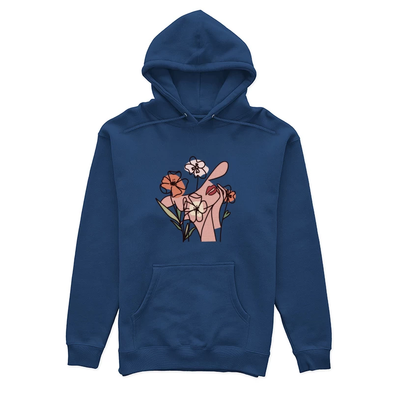 Abstrakte Hand mit Blumen Damen Pullover Hoodie
