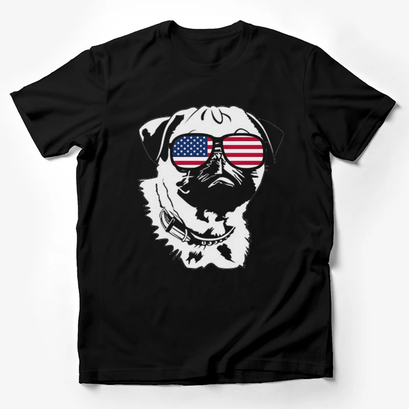 Chien avec lunettes drapeau américain Homme T-Shirt
