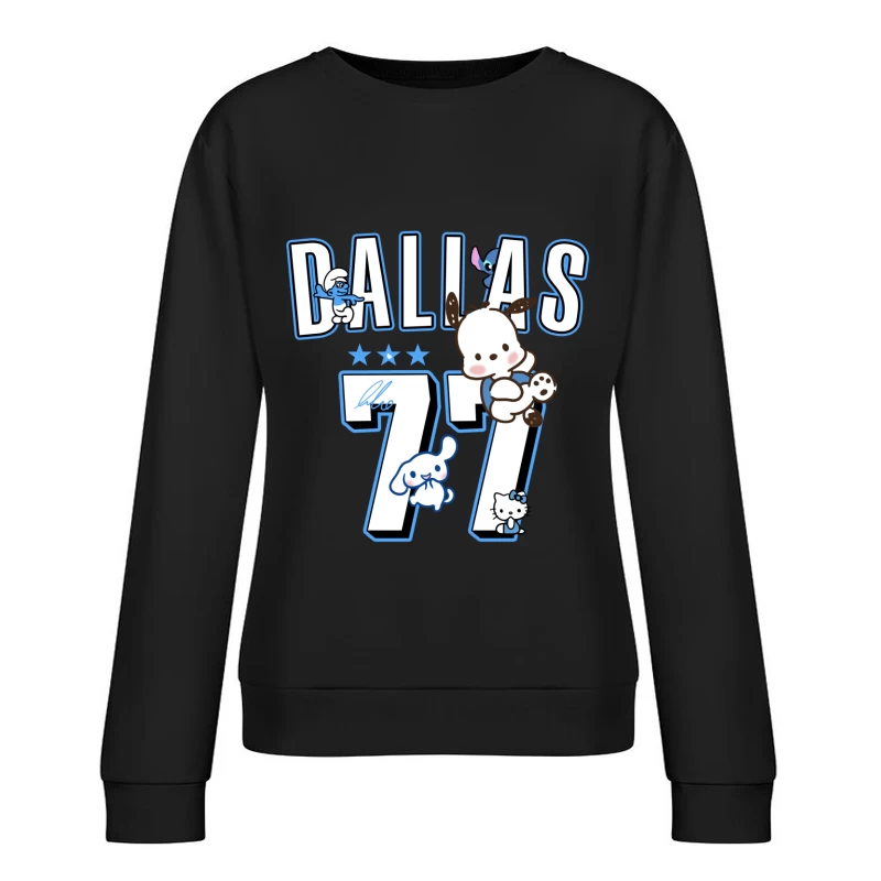 Lustige Zeichentrickfiguren mit Dallas-Thema Damen Pullover Sweatshirt