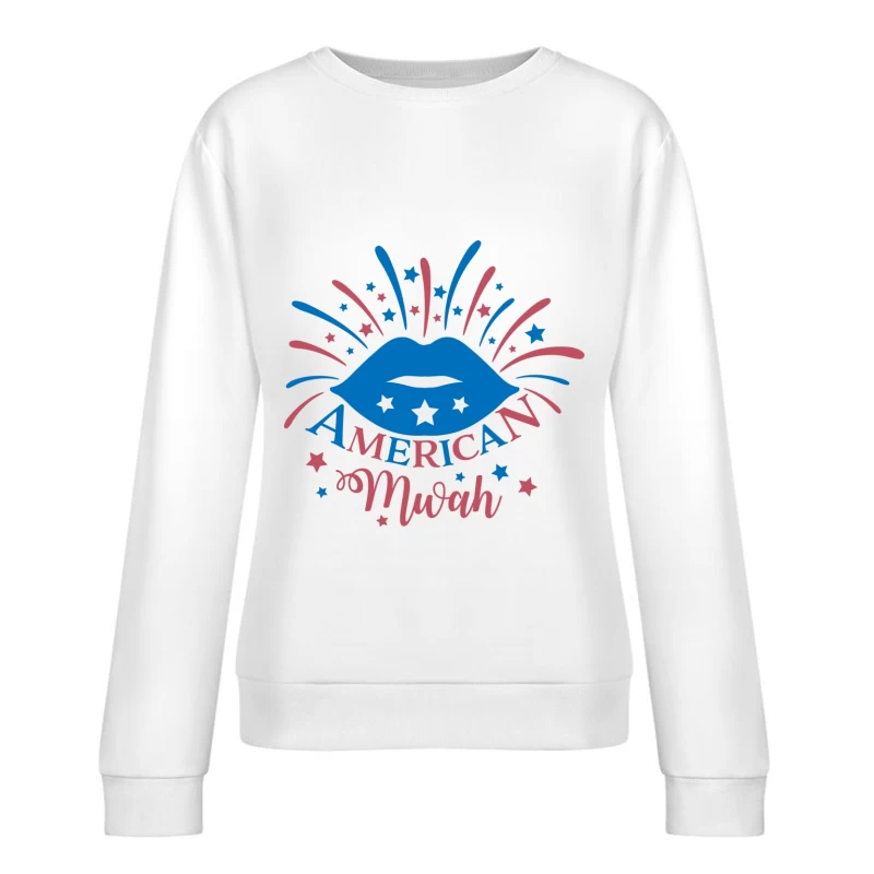 Design américain avec étoiles et lèvres Femme Sweat-shirt à enfiler