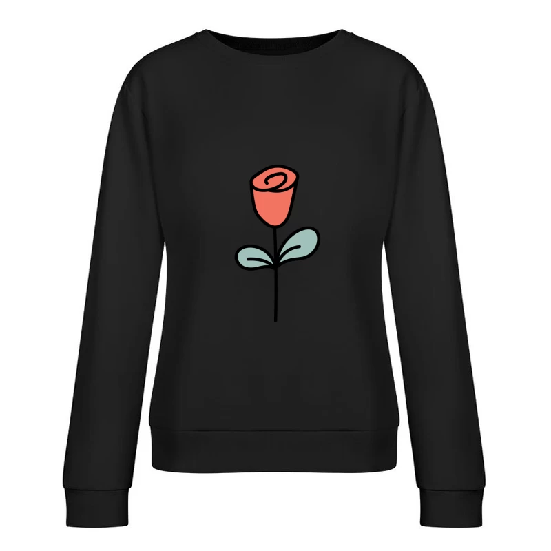 Illustration de rose stylisée Femme Sweat-shirt à enfiler