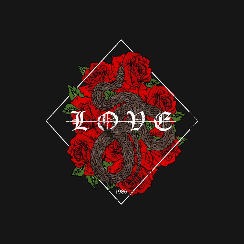 Amour en Serpent et Roses Homme Manches Longues T-Shirt