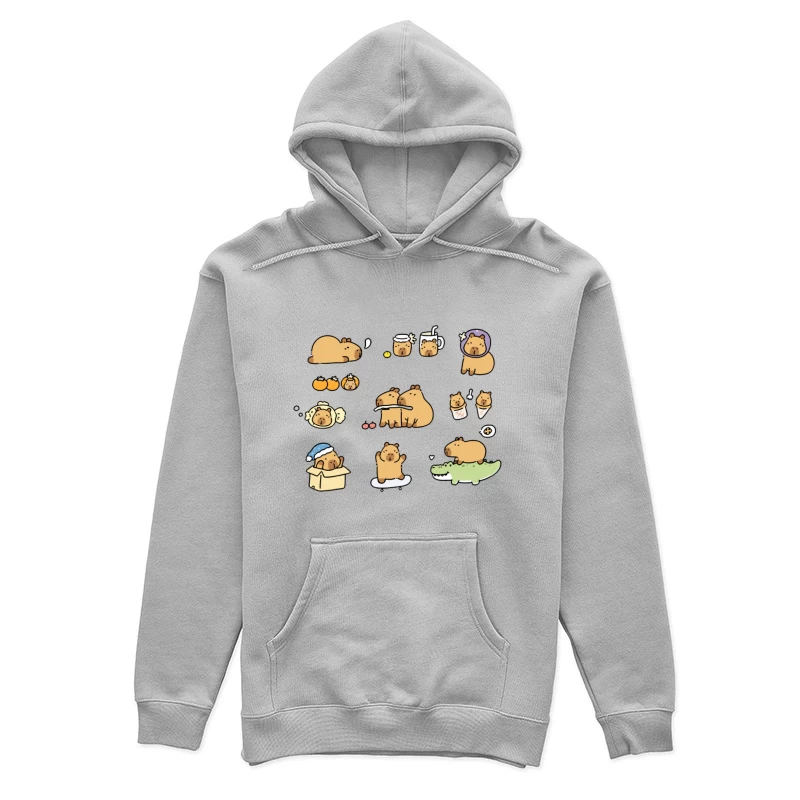 Illustrations mignonnes de capybara dans des scènes amusantes Femme Sweat à capuche