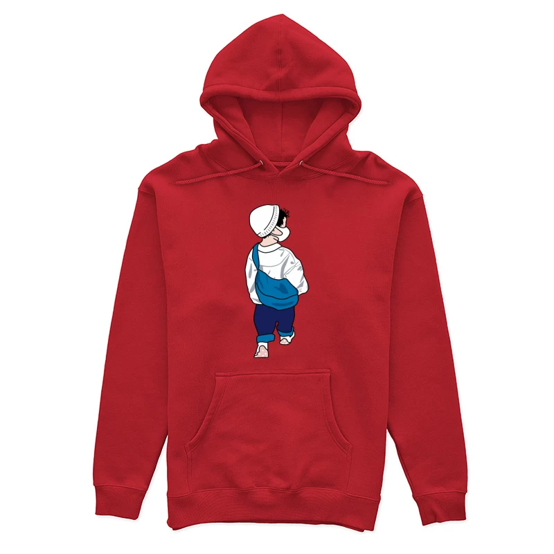 Kleinkind mit weißer Mütze und blauer Tasche Damen Pullover Hoodie