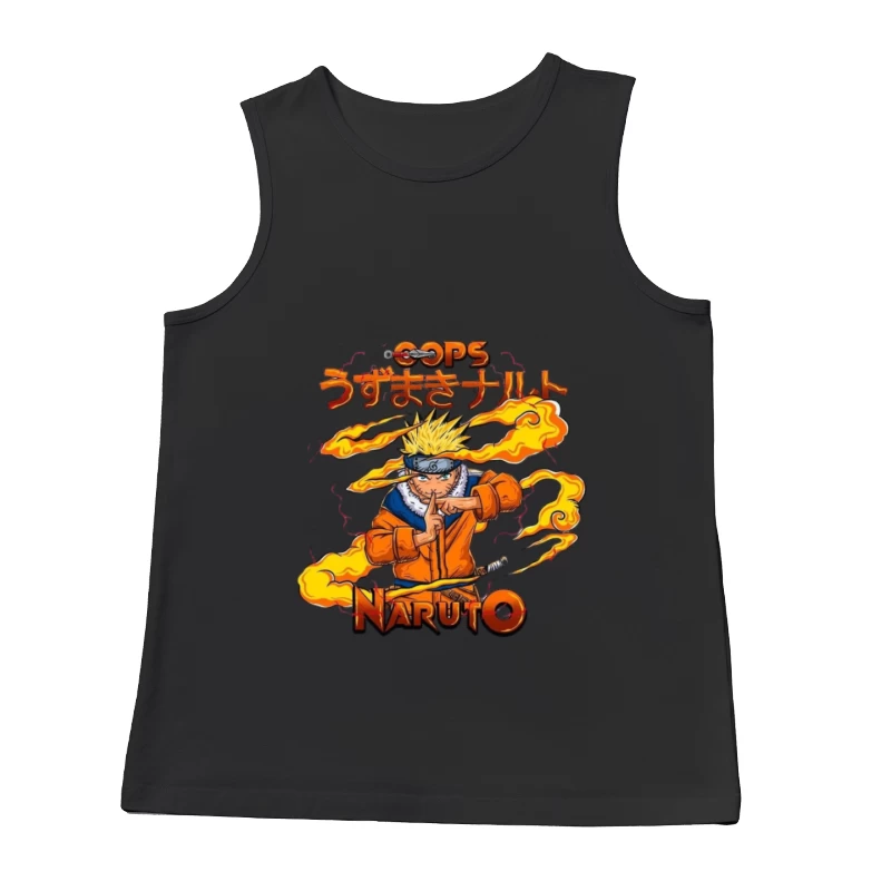Naruto Anime Charakter mit Flammen Herren Tanktops