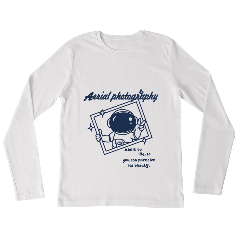 Astronaut, Fotografie, Lächeln, Schönheit, Kunst Damen Langarm T-Shirt