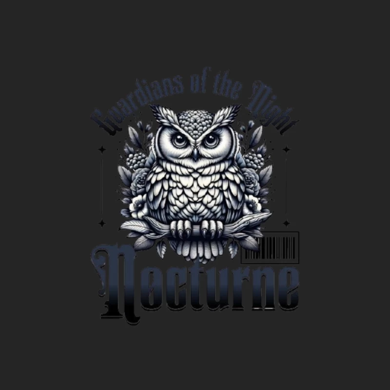 Gothic Night Guardian Owl Vintage Illustration Male Pullover Sweatshirt