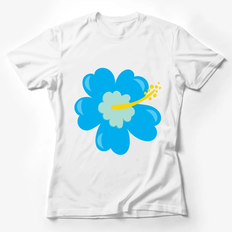 Fleur hibiscus bleue stylisée Femme T-Shirt